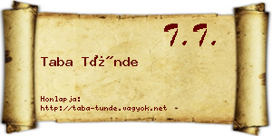 Taba Tünde névjegykártya